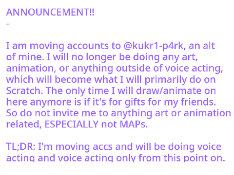 I'm moving accounts.