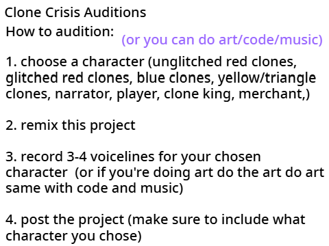 Clone Crisis Movie Auditions