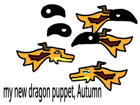 MY NEW DRAGON PUPPET HAS A REMOVABLE MASK!!!
