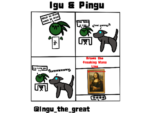 conic strip, Igu & Pingu mona lisa