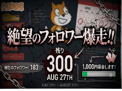 フォロワー300人いったら暇だから1000円募金してくる