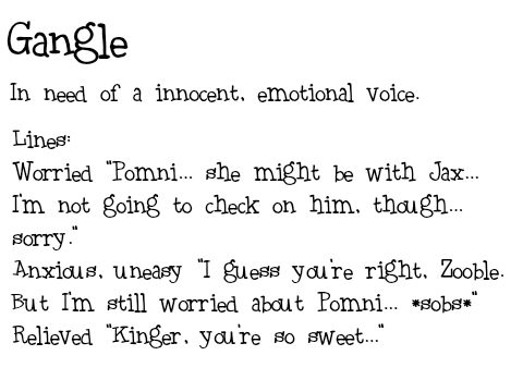 TADC Voice Auditions! - Gangle Audition