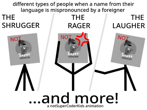 different types of ppl when a name from their language is mispronounced