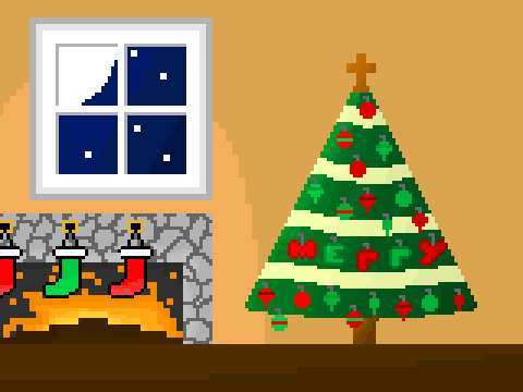 Pixel Christmas Scene