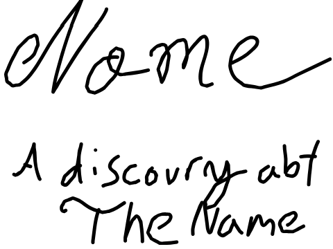 NAME: A Discovery About The Name