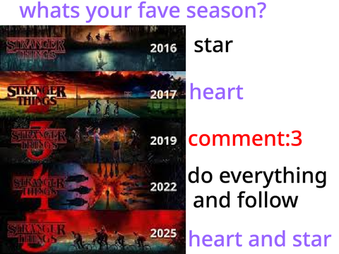 stranger things seasons!!!!