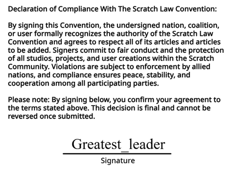 Declaration of Compliance With The Scratch Law Convention (SLC) remix
