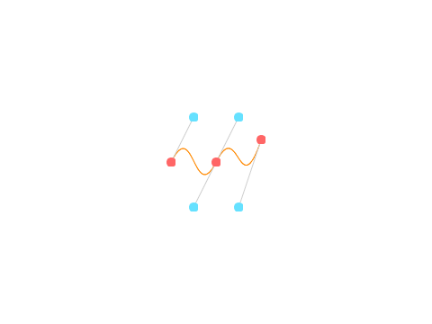 Cubic bezier with movable handles and points