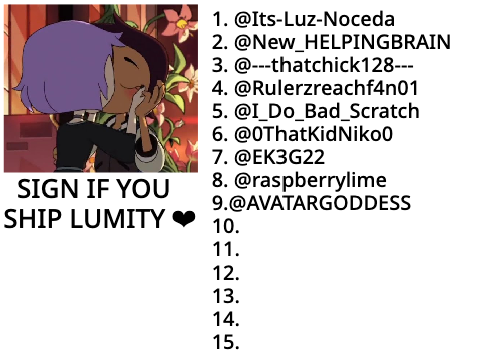 ❤ SIGN IF YOU SHIP LUMITY (LUZ X AMITY) ❤ remix remix remix remix remix remix