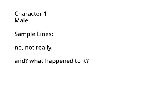 VOICE ACT: Character 1