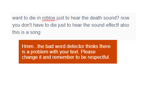 FIX THE BAD WORD DETECTOR SCRATCH!!!