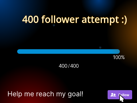 400 Follower attempt! :D