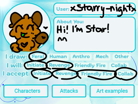 InI profile <3 Attack me!