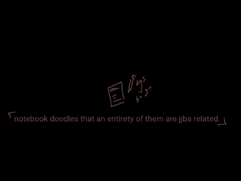 notebook doodles that an entirety of them are jjba related.