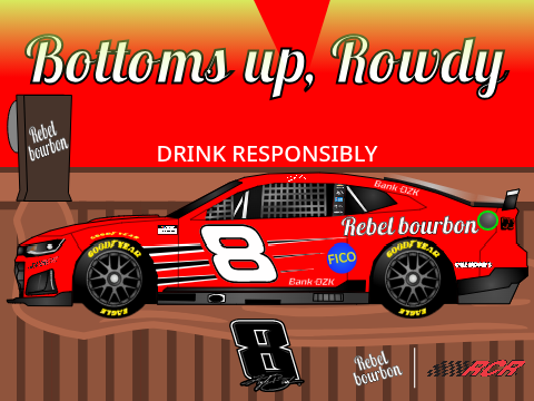 *FICTIONAL* Kyle Busch #8 Rebel Dale Jr Budweiser Throwback