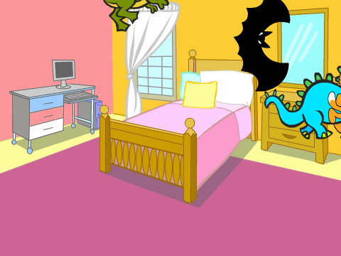cats in a bedroom!