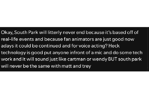 So u guys know South Park right? 