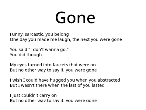 Gone || a Jax poem