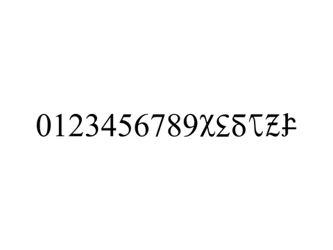 dwiggins digits for hexadecimal and vigesimal.