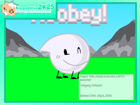 Noobe turns into a BFDI character!