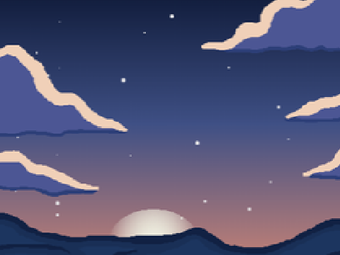 the shiny night sky