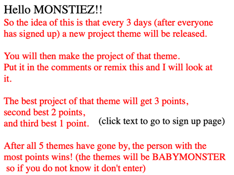 signups for BABYMONSTER competition (open)