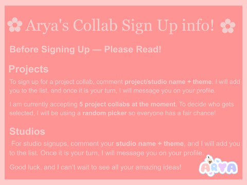 ✿ Arya's Collab Signups! ✿