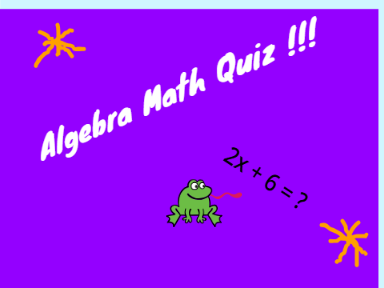 Algebra Math Quiz 