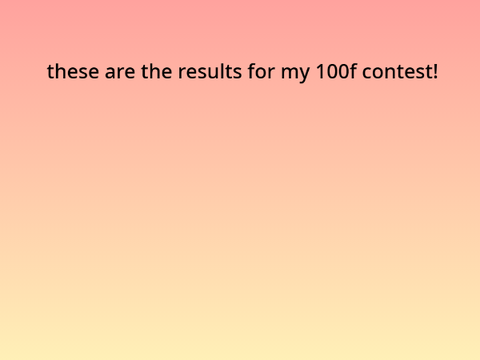 my 100follower contest results!