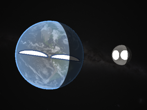 earth and luna (moon)