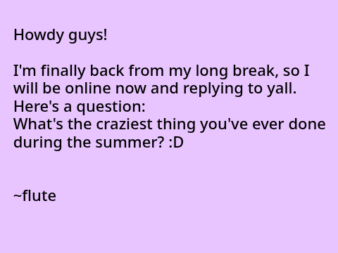 I'm back! :D