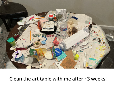 Clean my craft table with me