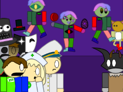 What does droT have in his hands?