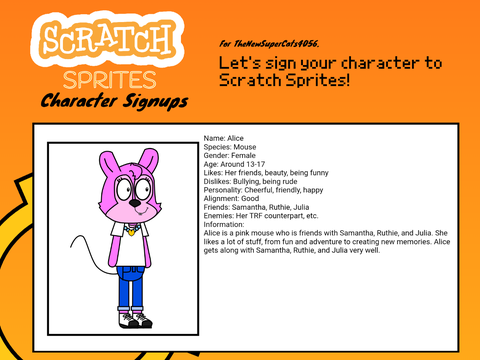Scratch Sprites Character Signups: Alice