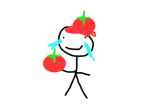 Throw tomatoes at yourself