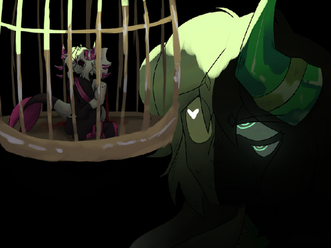 Fish in a bird cage - Oc art /TW A LIL GORE