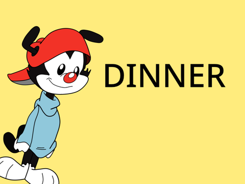 Wakko behaves at dinner
