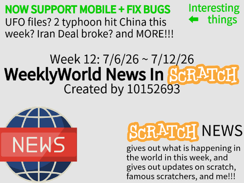 WeeklyWorld News In Scratch (7/6/2026~7/12/2026)