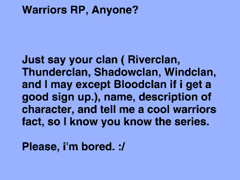 Warriors RP?