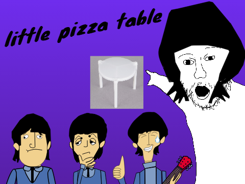 little pizza table (beatles cartoon animation)