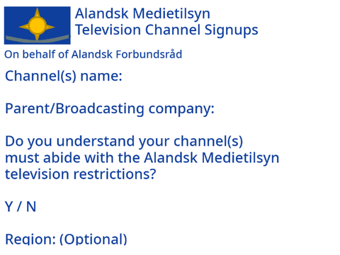 Alandoria TV signups