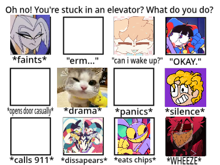 Oh no! You're stuck in an elevator! What do you do? remix remix remix remix remix remix