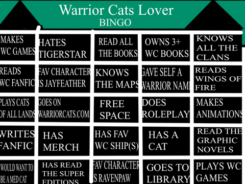 warrior cats lover bingo remix