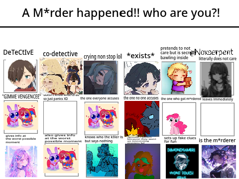 a m*rder happened, who r u?