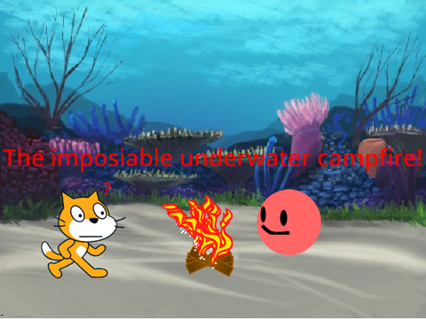 The imposable Under-water camping or campfire. 