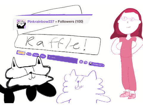 100 followers raffle by @Pinkrainbow237