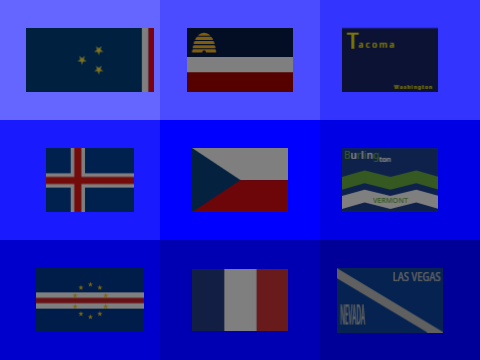 some blue flags in orchestra band