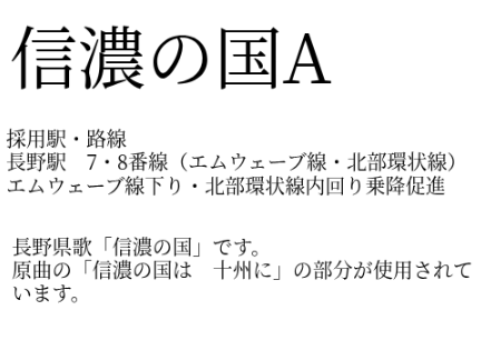 新信州電鉄　発車メロディ一覧