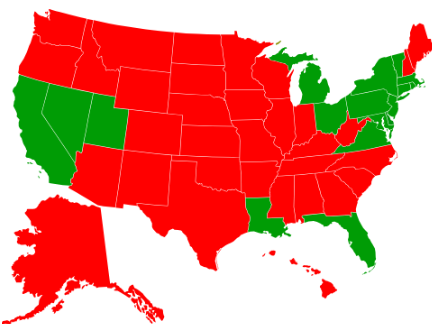 My colored USA map 