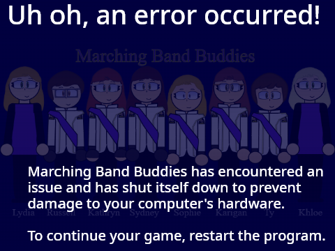 Marching Band Buddies Error/Anti-Piracy Screen